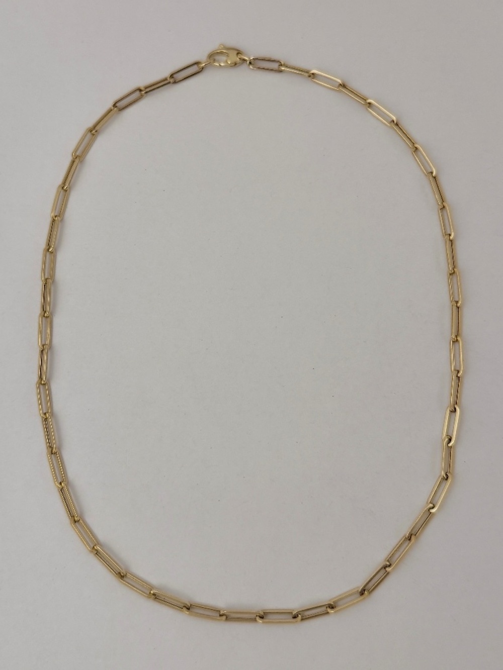 Golden Clef Italy Paperclip Chain Necklace in 14K Yellow Gold 18"L